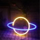 Hanging Planet-shaped Neon  Night  Light Ip42 Waterproof Rust-proof For Room Wall Kids Bedroom Birthday Party Bar Beach Wedding Decoration Pink