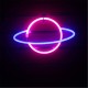 Hanging Planet-shaped Neon  Night  Light Ip42 Waterproof Rust-proof For Room Wall Kids Bedroom Birthday Party Bar Beach Wedding Decoration Blue pink