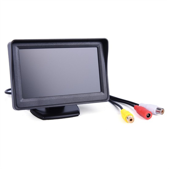 Hd Car Monitor 4.3-inch Screen Tft Lcd Digital Display Two-way Input Sunshade Monitor Black