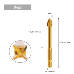 Hexagon Cross Galvanized Drill 3 4 5 6 8 10 12mm Drilling Drill