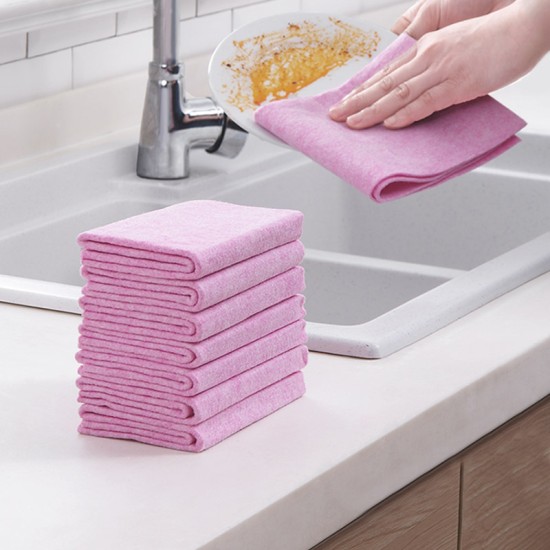 Home Washing Towel Thickened Absorbent Oil-free No Lint Cleaning Cloth 5 pcs bag