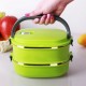 Hot Thermal Insulated Bento Stainless Steel Food Container Lunch Box 1 2 3 Layer Styles:Double Layer Colors:Green