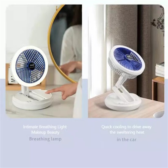 Household Folding Fan with Led Light Portable Wall Mounted Rechargeable Rotating Ceiling Fan without lights