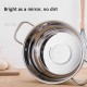 Household Soup Pot Non-sticky Thickened Stainless Steel Binaural Pot Induction Cooker with Tempered Glass Lid