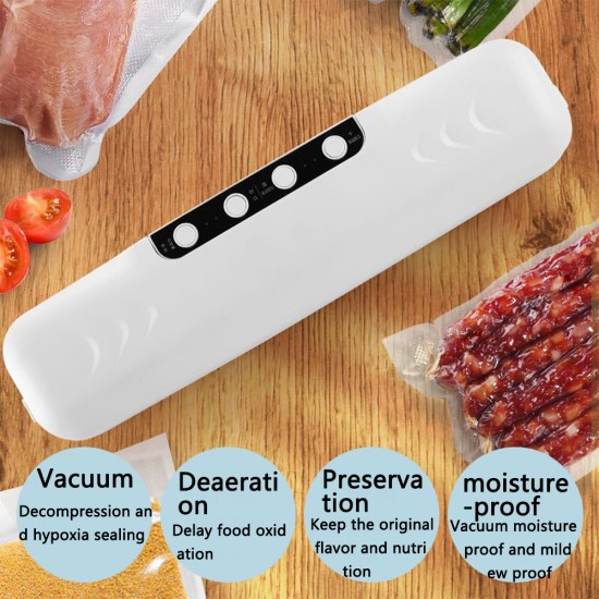 Household Vacuum Sealer Automatic Food Sealer Machine For Food Storage Preservation Kitchen Accessories black EU plug_English