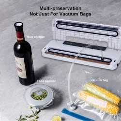 Household Vacuum Sealer With Dry Moist Modes Automatic Food Sealer Machine For Food Storage Preservation White_EU plug 220V