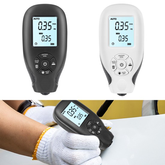 Hw-300 Digital Coating Thickness Gauge 0-2000um Automotive Paint Film Thickness Tester Resolution 0.01mm White