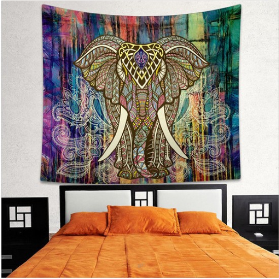 Indian Decor Mandala Tapestry Wall Hanging Hippie Throw Bohemian Dorm Bedspread Table Cloth Curtain 150 * 130cm0DAU