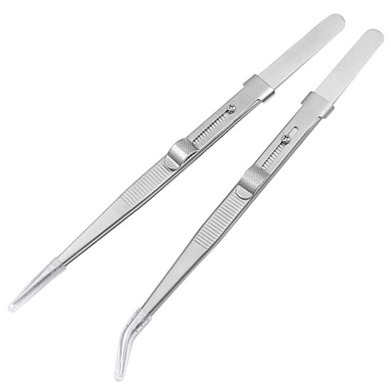 Jewelry Tweezers Professional Slotted Stainless Steel Tweezers Multipurpose Tweezers for Diy Diamond Gem Jewelry Elbow