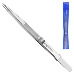 Jewelry Tweezers Professional Slotted Stainless Steel Tweezers Multipurpose Tweezers for Diy Diamond Gem Jewelry Pointed