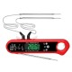 Kitchen Digital Thermometer LCD Large-screen Accurate Instant Read Cooking Thermometer with 2 Probe Red