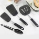 Kitchen Heat-resistant Silicone Non-stick Cooking Spoon Spatula Utensils Dinnerware Set Cooking Tools Big round shovel + big shovel + middle shovel + food clip