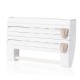 Kitchen Storage Box Rack with Cutter for Aluminum Foil Grilled Paper Tissue Roll white