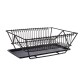 Kitchen Tableware Drain Bowl Rack Large Capacity Dish Drain Basket Black