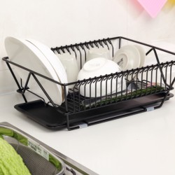 Kitchen Tableware Drain Bowl Rack Large Capacity Dish Drain Basket White