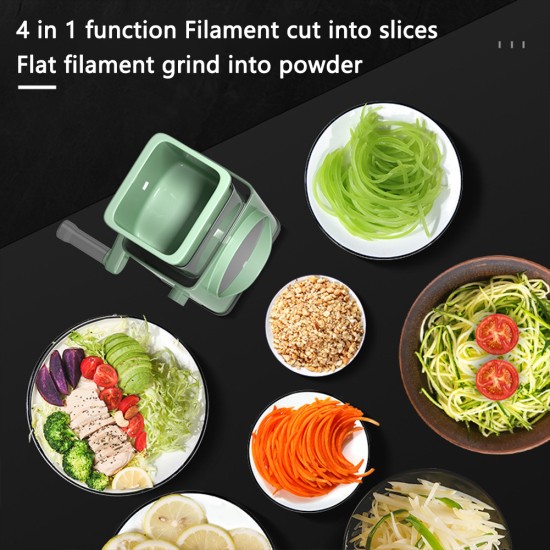 Kitchen Vegetable Chopper Hand Rock Large Capacity Rotary Grater Vegetable Cutter Multi-function Green