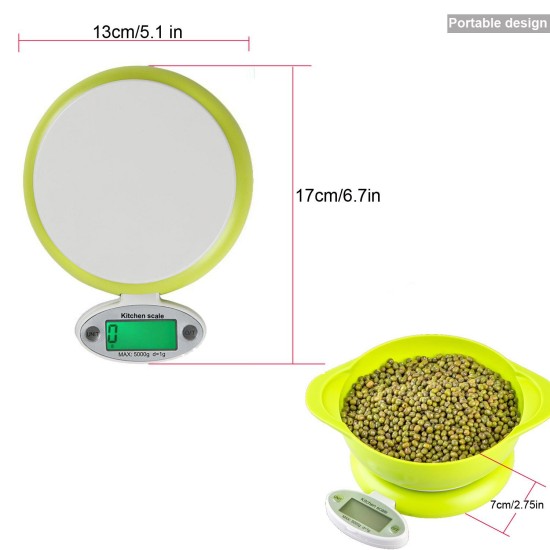 LCD Display Electronic Kitchen Scale Digital Food Diet Postal Weight Tool or with Tray Without bowl