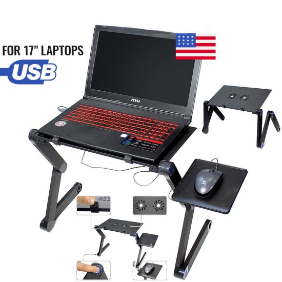 Laptop Stand Table Lap Desk Tray Portable Adjustable for Bed Computer Holder  red