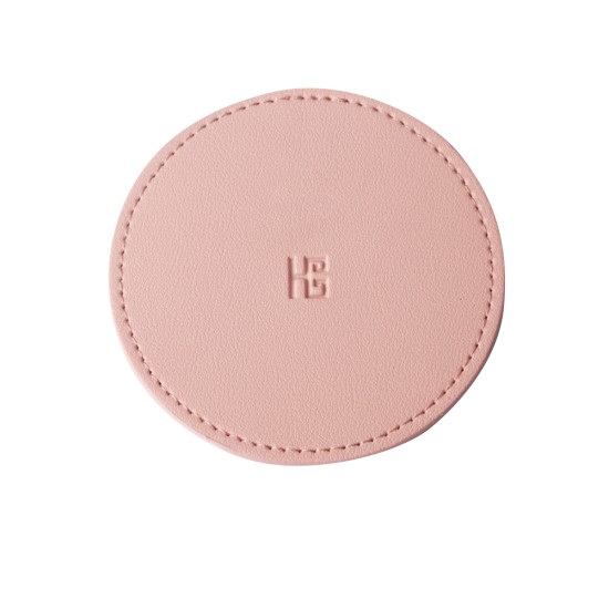 Leather Insulation Coaster Anti-scald Heat-resistant  Non-slip Double-layer Home Office Table Mat Pink