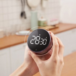 Led Silent Timer Kitchen Magnetic Round 180 Degree Adjustable Volume for Setting A Ringtone Reminder