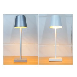 Led Table Lamp Dimming USB Charging Built-in 3600mah Battery Touch Night Light for Bedroom Hotel Restaurant Bar Silver