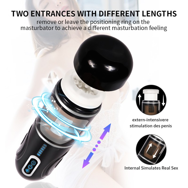 Male Masturbator Cup with 4 Thrusting Suction 10 Vibration Modes Automatic Telescopic Rotating Blowjob Sex Toy Black Male Masturbator Cup with 4 Thrusting Suction 10 Vibration Modes Automatic Telescopic Rotating Blowjob Sex Toy Black