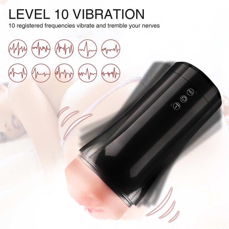 Male Masturbators Big Cup, Masturbation Cup With Large Particles, High Frequency Vibration, Realistic Appearance Textured Vagina For Adult Men black Male Masturbators Big Cup, Masturbation Cup With Large Particles, High Frequency Vibration, Realistic Appearance Textured Vagina For Adult Men black