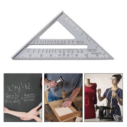 Measurement Tools Carpenter Ruler Speed Square Protractor Miter Framing Tri-square Line Scriber Saw Guide Silver