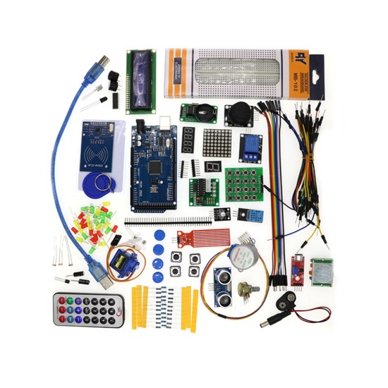 Mega 2560 R3 Starter  Kit Motor  Servo RFID Ultrasonic Ranging Relay LCD Rfid2560 R3 improved motherboard