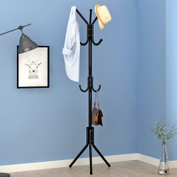 Metal Coat Rack Assembled Living Room Hat Clothing Display Stand Home Furniture 43*43*172cm black_HBY906S