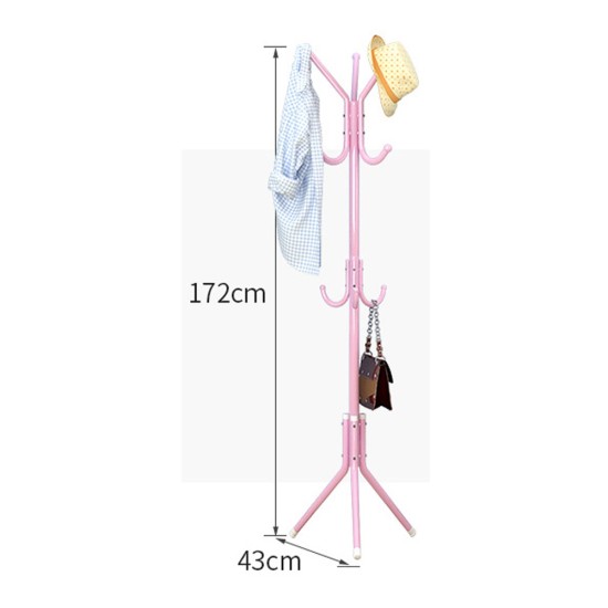 Metal Coat Rack Assembled Living Room Hat Clothing Display Stand Home Furniture 43*43*172cm pink_HBY906S