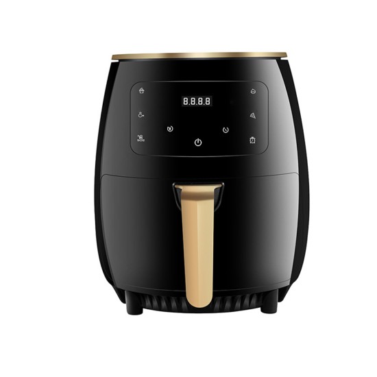 Metal Multifunctional Air  Fryer With Anti-skid Handle Household Non-fume Touch Screen 4.5l Large Capacity Smart Oven Bake Machine black_U.S plug