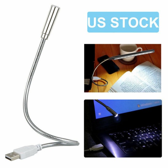 Metal Usb Led  Night  Light Convenient 360 Degree Rotation Lightweight Portable High-brightness Desk Lamp For Laptop Desktop Silver