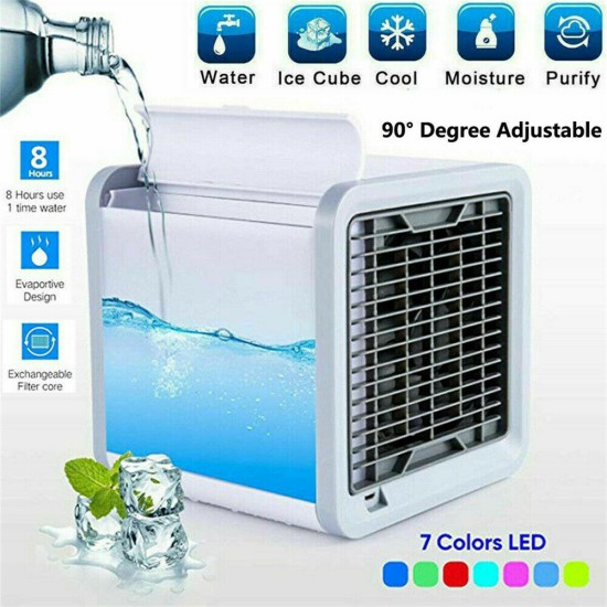 Mini Air Conditioner Humidifier Usb Desktop Fan Air Cooler Household Electrical Appliances White