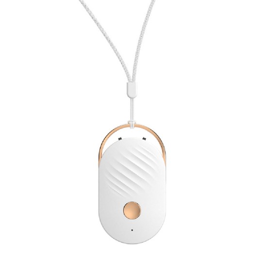 Mini Hanging Neck Negative  Ion Air Purifier Portable Pm2.5  Formaldehyde Removal  Necklace white