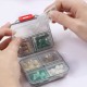 Mini Portable Pill Box Organizer Small Week First Aid Kit for Travel gray