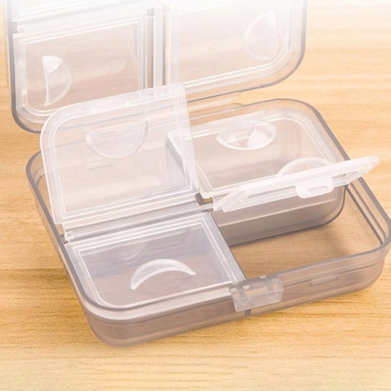 Mini Portable Pill Box Organizer Small Week First Aid Kit for Travel gray