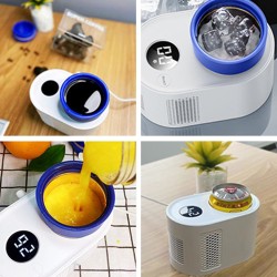 Mini Smart Cooling Heating Cup Low Noise Low Power Digital Display Warmer Cooler Cola Beer Coffee Mug White US Plug