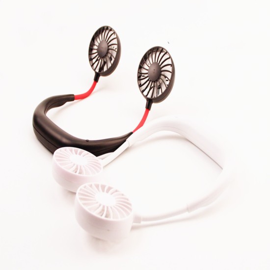 Mini Sport Fans Hanging Neck Air Cooler Fan Speed Adjustable Climbing Fan Black