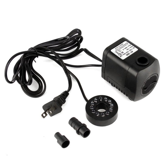 Mini Submersible Water Pump with LED Light for Aquariums KOI Fish Pond Fountain Waterfall European regulations