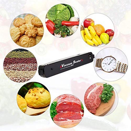 Mini Vacuum Sealer Home Automatic Food Sealer Packing Machine with 15 Bags for Food Preservation US plug + 15 bags