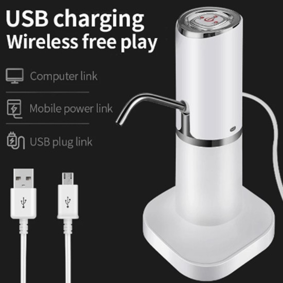 Mini Water Pump Dispenser Portable Usb Rechargeable Smart Wireless Automatic Water Bottle Pump YSY-A Silver