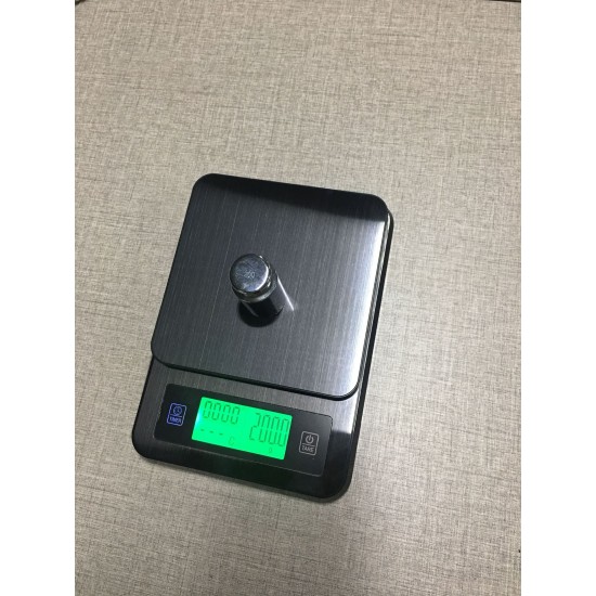 Multifunction Stainless Steel Kitchen Coffee Electronic Scale for Weighting Timing Thermometer 2kg/0.1g Photo Color