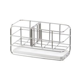 Multifunction Stainless Steel Sponge Holder Sink Drain Shelf Storage Organizer Rack white