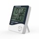 Multifunctional  Thermometer Digital Lcd Hygrometer Humidity With Alarm Clock white