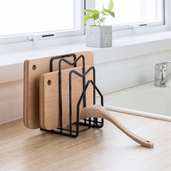 Multifunctional Cutting  Board  Rack Kitchen Tableware Holder Household Organizer white