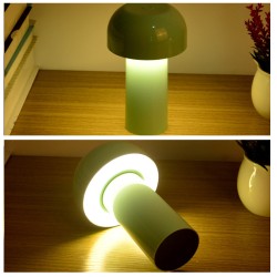 Mushroom Table Lamp Portable Rechargeable Stepless Dimming Night Light Baby Feeding Night Lights Green