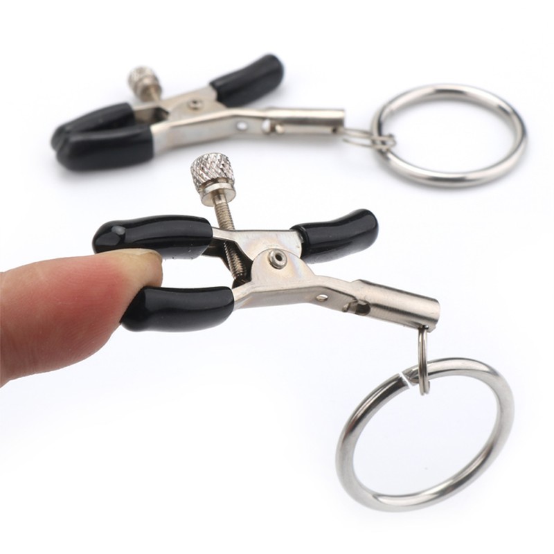 Nipple Clips Clamps Nipple Adjustable Pressure Breast Clamps Stainless Steel Non Piercing Nipple Rings For Women/Men A dual yellow bell Nipple Clips Clamps Nipple Adjustable Pressure Breast Clamps Stainless Steel Non Piercing Nipple Rings For Women/Men A dual yellow bell