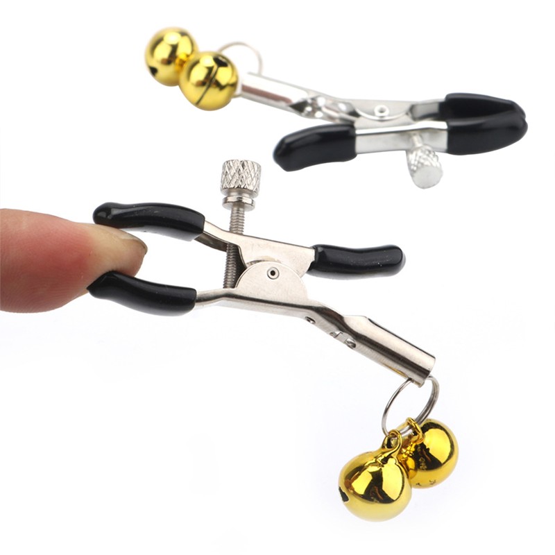 Nipple Clips Clamps Nipple Adjustable Pressure Breast Clamps Stainless Steel Non Piercing Nipple Rings For Women/Men A dual yellow bell Nipple Clips Clamps Nipple Adjustable Pressure Breast Clamps Stainless Steel Non Piercing Nipple Rings For Women/Men A dual yellow bell