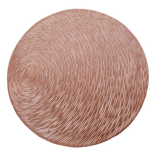 Nonslip Round Shape Hollow Heat Insulation Placemat for Hotel Restaurant Rose gold